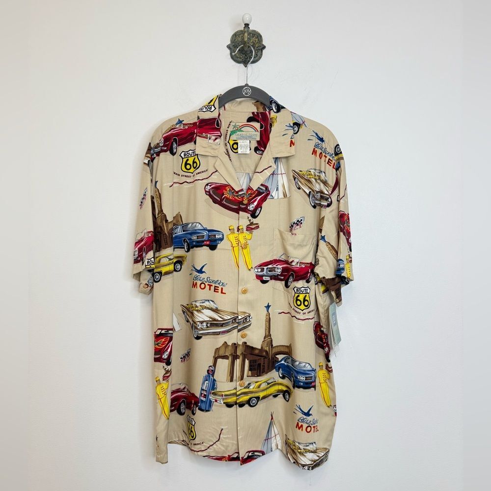 Paradise Found Pontiac GM Vintage Honolulu Hawaiian Shirt Cars Route 66 NWT